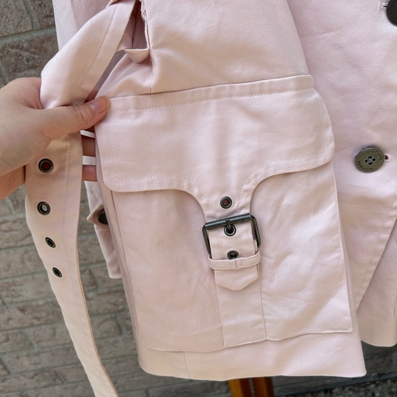 tommy hilfiger baby pink short trench coat - Picture 7 of 12